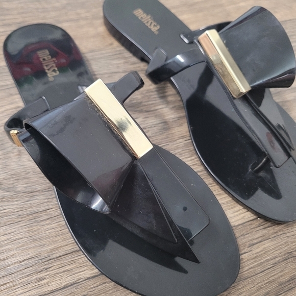 Melissa black big bow sandals size 5 - Picture 3 of 6
